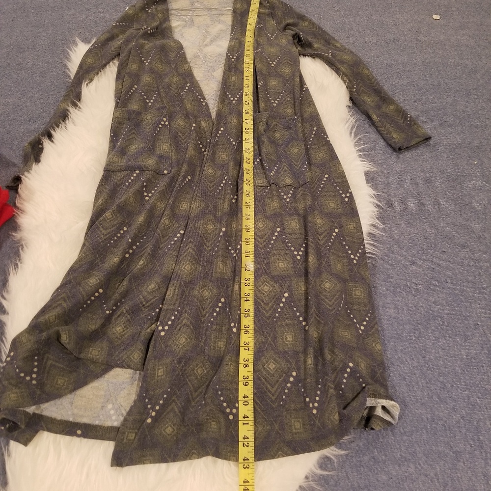 LulaRoe tribal print, long sleeve duster, cardigan - Picture 4 of 6